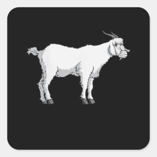Womens Goat Wearing Medical Face Mask Funny Goat Square Sticker
