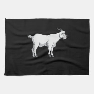 Womens Goat Wearing Medical Face Mask Funny Goat Tea Towel