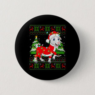 Womens Goat Xmas Sweater Style Ugly Santa Goat Chr 6 Cm Round Badge