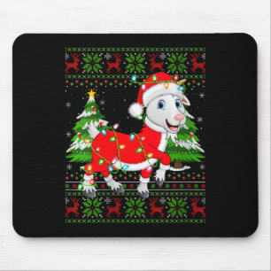 Womens Goat Xmas Sweater Style Ugly Santa Goat Chr Mouse Mat