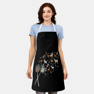 Womens Goats Funny Dandelion Wildflower Floral Goa Apron