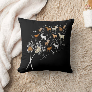 Womens Goats Funny Dandelion Wildflower Floral Goa Cushion