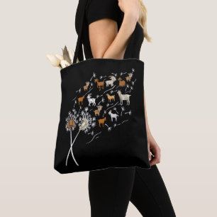 Womens Goats Funny Dandelion Wildflower Floral Goa Tote Bag