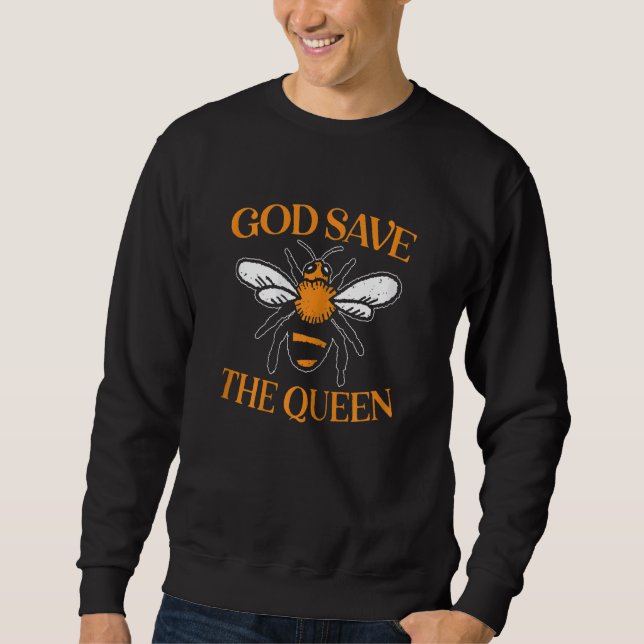 Womens God Save The Queen Beekeeping Bee Beekeeper Sweatshirt (Front)