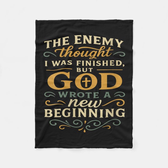 Womens God Wrote A New Beginning Faith Based Insra Fleece Blanket (Front)