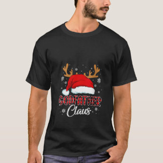 Womens Godfather Claus Santa Christmas Red Plaid M T-Shirt