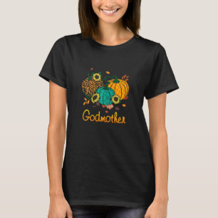 Womens Godmother Leopard Pumpkin Family Matching T T-Shirt