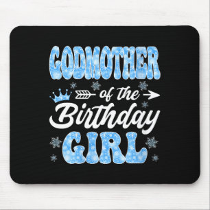 Women's godmother of the birthday girl snowflakes mouse mat