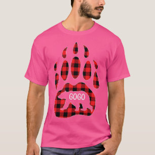 Womens Gogo Bear Red Plaid Buffalo Gogo Matching F T-Shirt