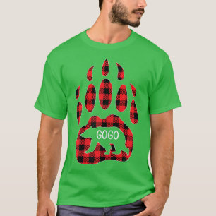Womens Gogo Bear Red Plaid Buffalo Gogo Matching F T-Shirt