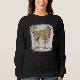 Womens Golden Mama Bleached Cute Golden Retriever Sweatshirt