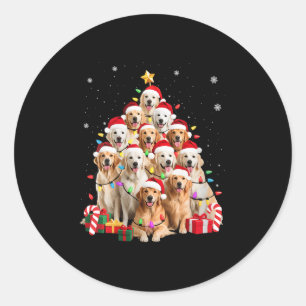 Womens Golden Retriever Christmas Tree Ornament De Classic Round Sticker