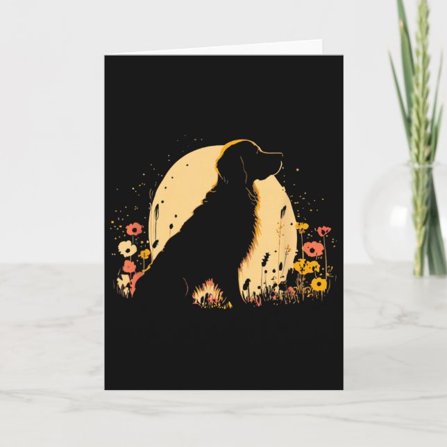 Women's Golden Retriever Lover Dog Owner Wildflowe Card (Front)