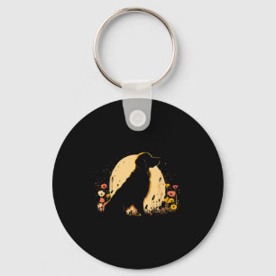 Women's Golden Retriever Lover Dog Owner Wildflowe Key Ring