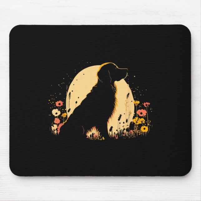 Women's Golden Retriever Lover Dog Owner Wildflowe Mouse Mat (Front)