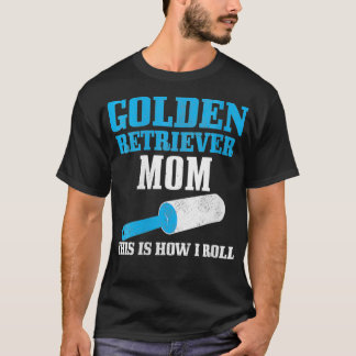 Womens Golden Retriever Mum Dog Hair Funny Golden  T-Shirt