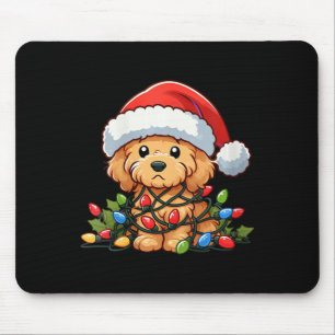 Womens Goldendoodle Christmas Lights Dog Funny Xma Mouse Mat
