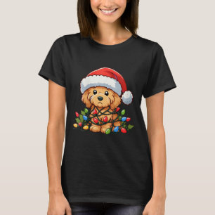Womens Goldendoodle Christmas Lights Dog Funny Xma T-Shirt