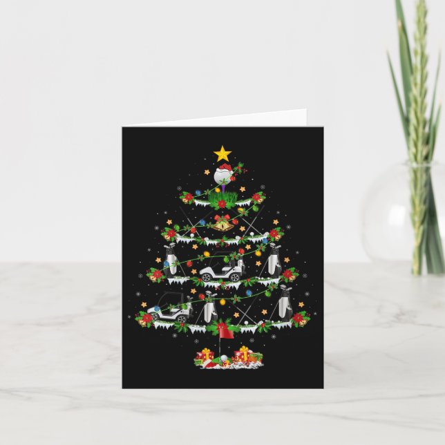 Womens Golf Christmas Tree Lights Golf Srts Player Card (Front)
