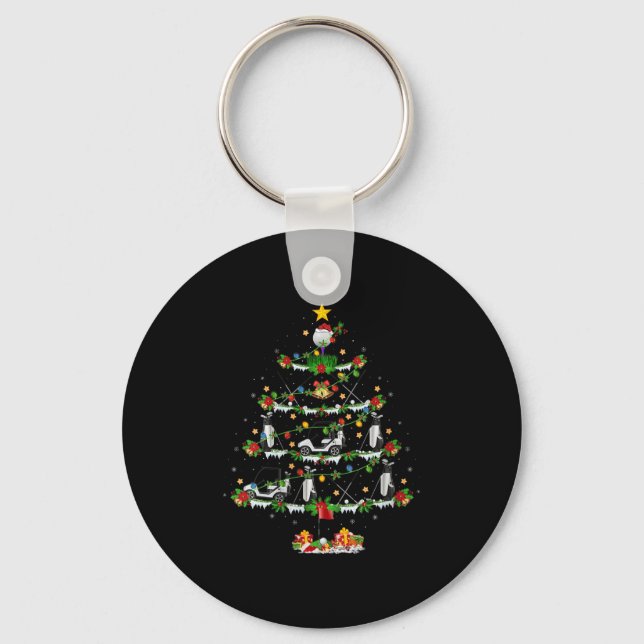 Womens Golf Christmas Tree Lights Golf Srts Player Key Ring (Front)