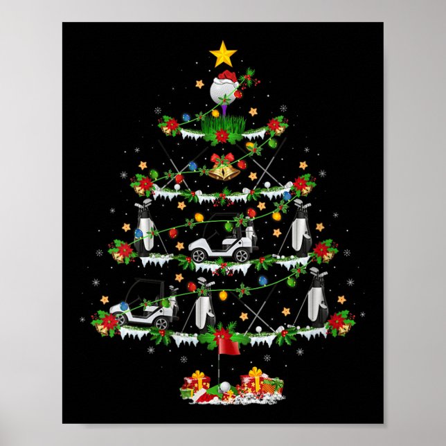 Womens Golf Christmas Tree Lights Golf Srts Player Poster (Front)