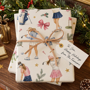 Women's Golf Christmas Wrapping Paper