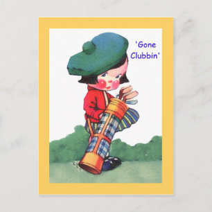 Women's Golf Cute Postcards Vintage Golfing Image