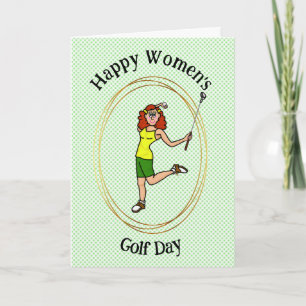 Women's Golf Day Card - Red Haired Woman Golfer