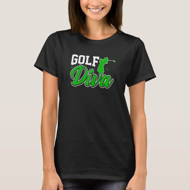 Womens Golf Diva  Funny Golfing Golf Lover Women L T-Shirt (Front)