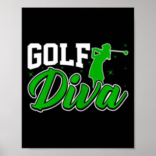 Womens Golf Diva - Funny Golfing Golf Lover Women Poster