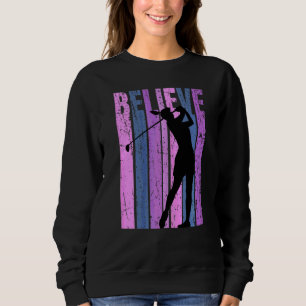 Womens Golf Golfing Golfer Plays Golf Coach Silhou Sweatshirt
