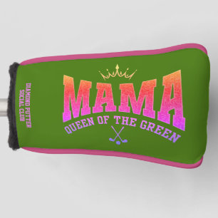 Women's Golf MAMA QUEEN OF THE GREEN Custom PUTTER Head Cover