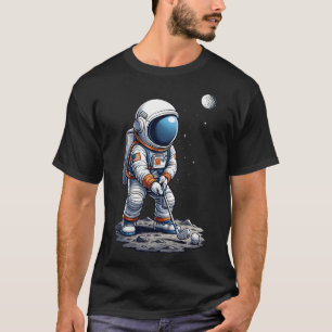 Womens Golf Player Astronaut Spaceman Space Game T-Shirt