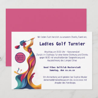 women's golf, silhouette, colorful, perfect save the date