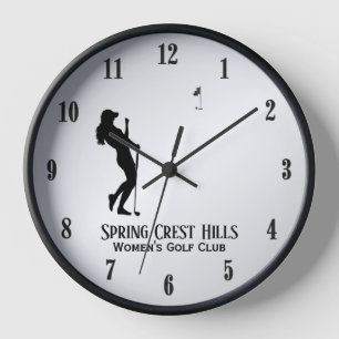 Women's Golf Two Lines Personal Text Clock