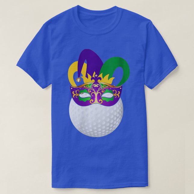 Womens Golf Wearing Mardi Gras Carnival Mask Golf  T-Shirt (Design Front)
