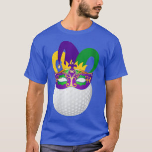 Womens Golf Wearing Mardi Gras Carnival Mask Golf T-Shirt