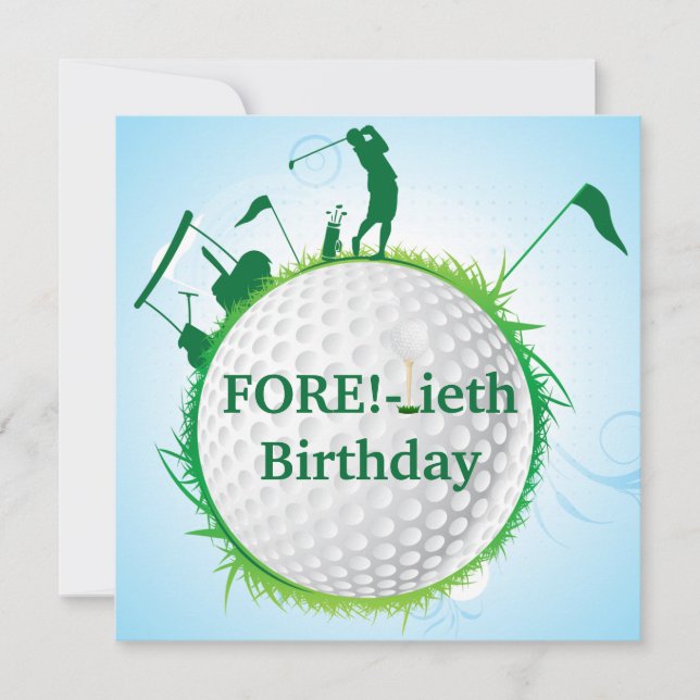 Women's Golfing 40th Birthday Invitation (Front)