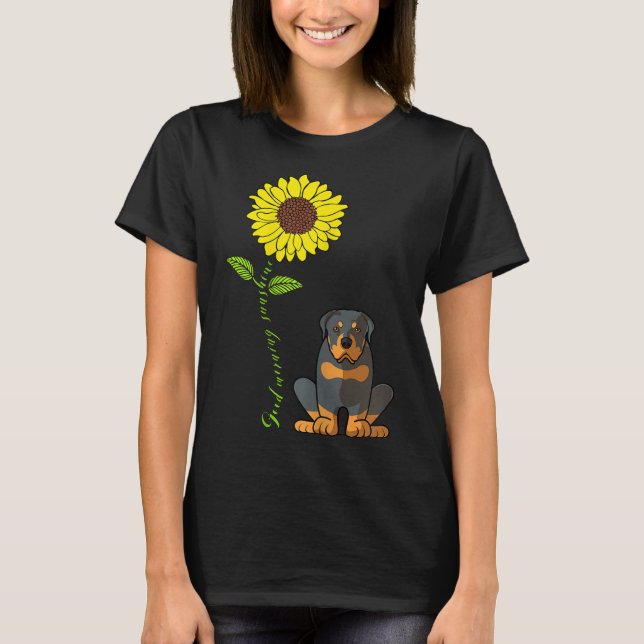 Womens Good Morning Sunshine Rottweiler Mother Sun T-Shirt (Front)