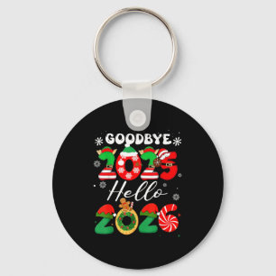 Womens Goodbye 2025 Hello 2026 Christmas Matching Key Ring
