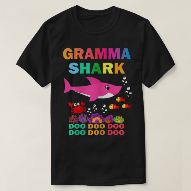 Womens Gramma Shark Shirt Matching Family Mother's (Design Front)
