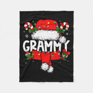 Womens Grammy Christmas Pajama Santa Claus Family  Fleece Blanket