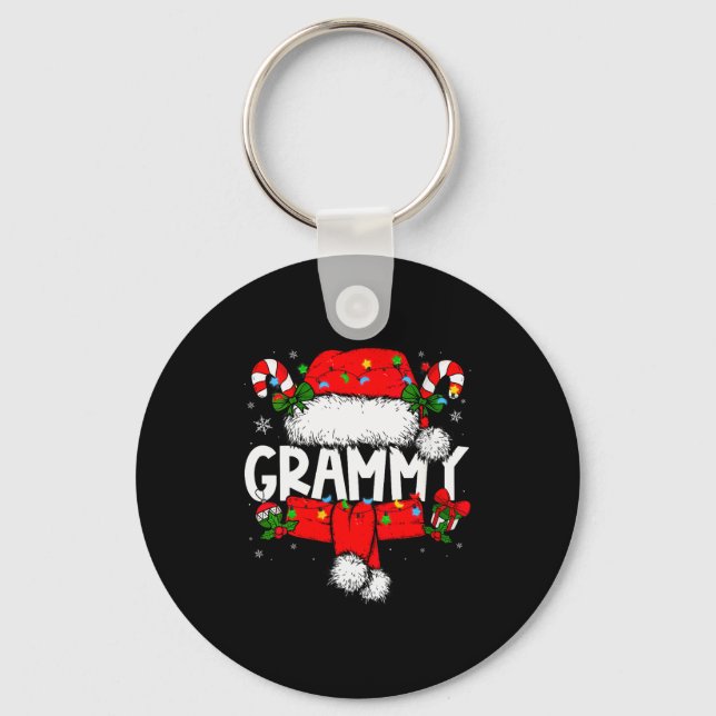 Womens Grammy Christmas Pajama Santa Claus Family  Key Ring (Front)