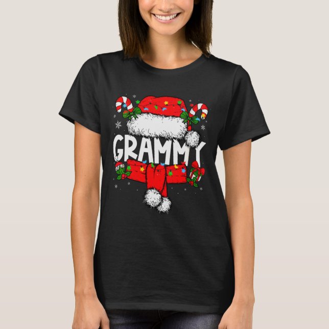 Womens Grammy Christmas Pajama Santa Claus Family  T-Shirt (Front)