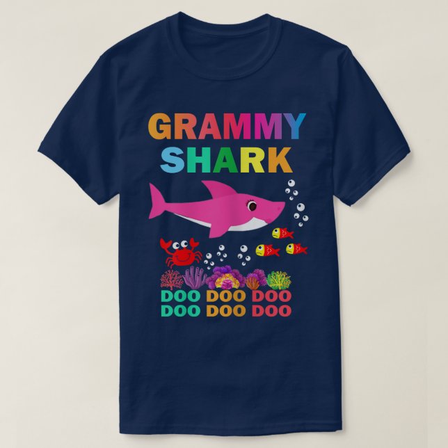 Womens Grammy SharkMatching Family Mothers Day Gif T-Shirt (Design Front)