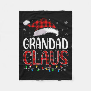 Womens Grandad Claus Christmas Lights Matching Fam Fleece Blanket