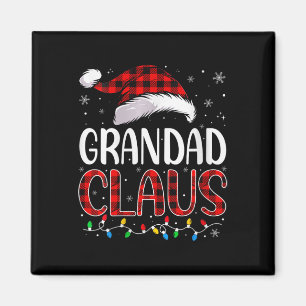 Womens Grandad Claus Christmas Lights Matching Fam Magnet