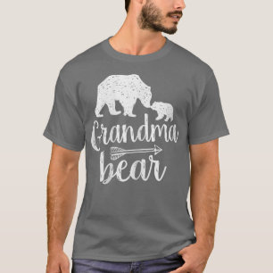 Womens Grandma Bear Trendy Arrow Typography T-Shirt