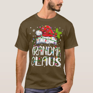 Womens Grandma Claus Christmas Lights Pajama Fami T-Shirt