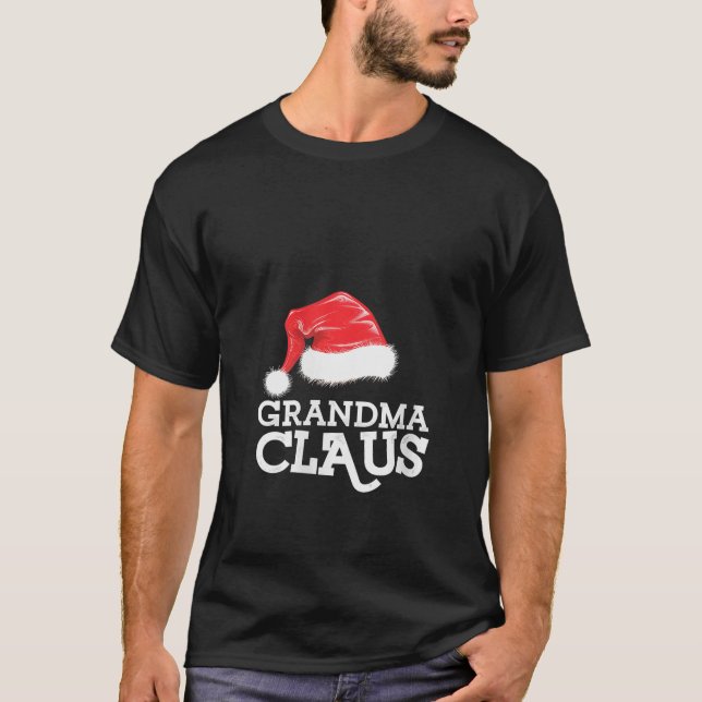 Womens Grandma Claus Santa Hat Festive V Neck  T-Shirt (Front)